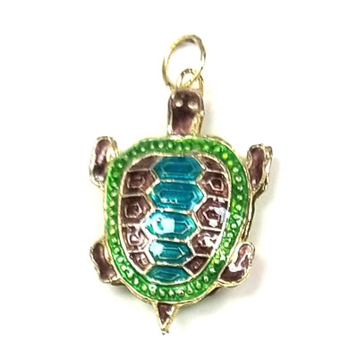 ENAMEL TURTLE 25X33MM PURPLE